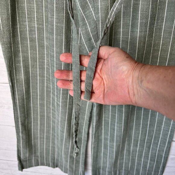 Vero Moda Pants SZ 8 Serena High Waist Paper Bag Laurel Wreath Pinstriped Beachy - Picture 8 of 16